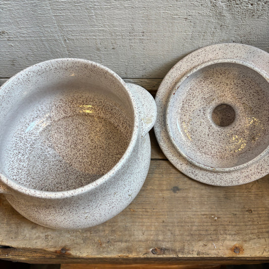 Vintage BMP White Speckled Bean Pot - SM