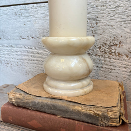 Vintage Alabaster Pillar Candle Holder