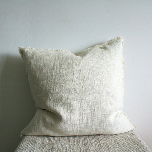 Selena Slub Weave Fringed Pillow - 20 x 20