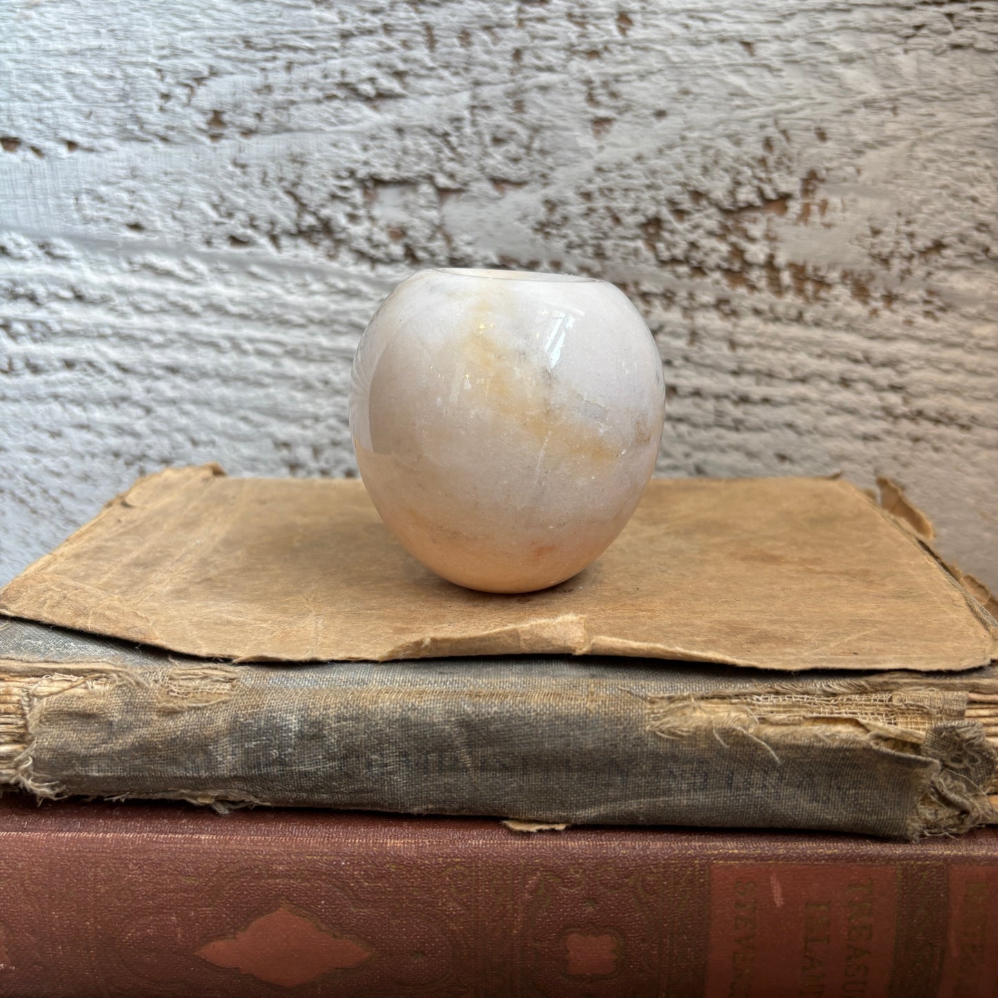 Vintage Alabaster Apple Paperweight