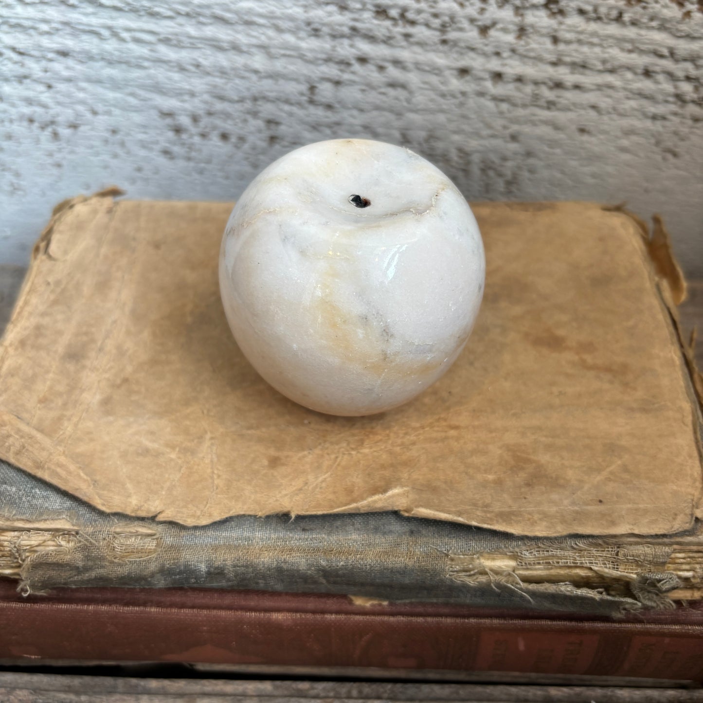 Vintage Alabaster Apple Paperweight