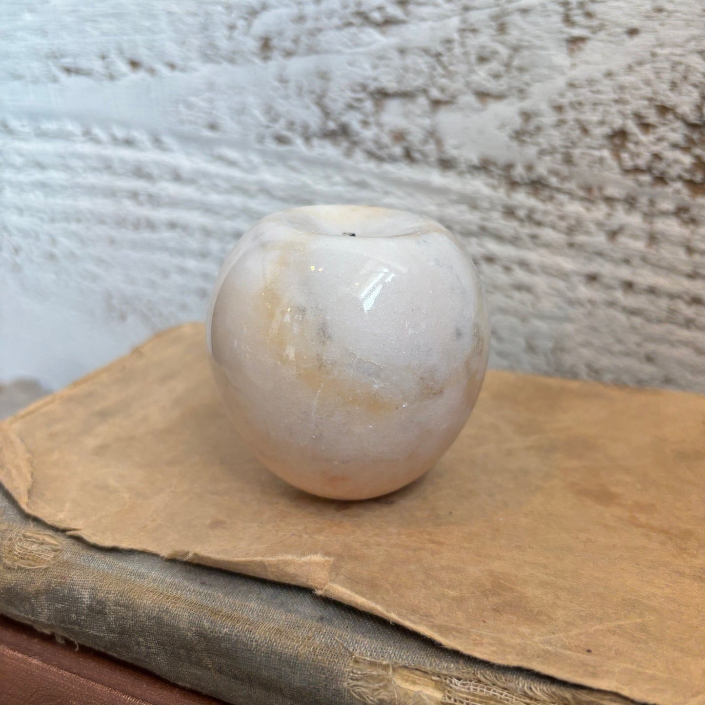 Vintage Alabaster Apple Paperweight