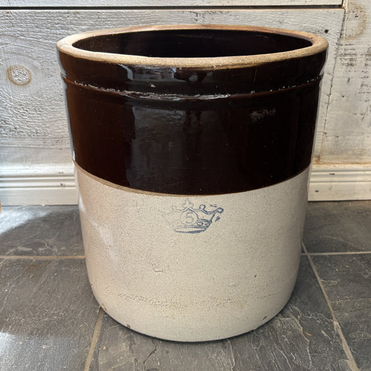 Vintage #5 Open Mouth Crock - Brown/Beige