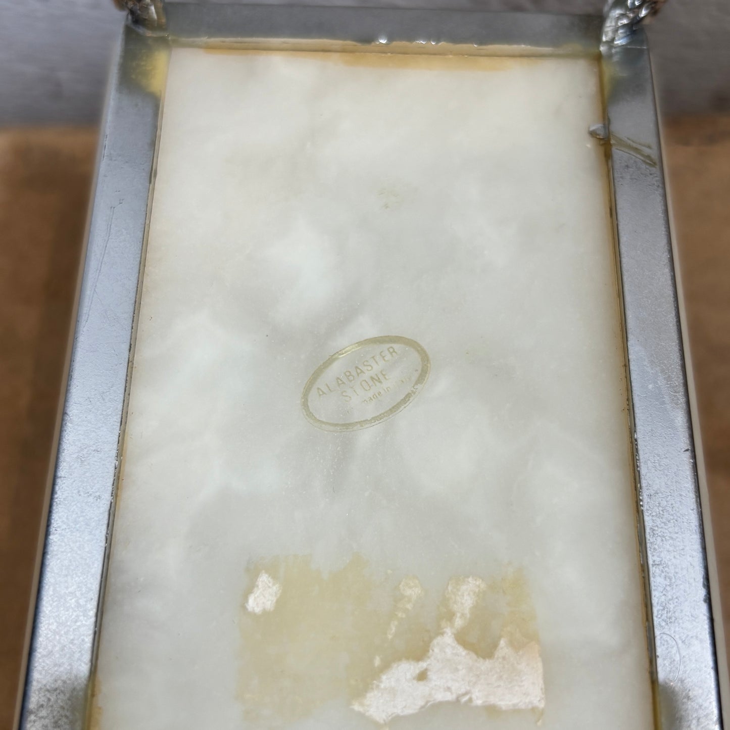 Vintage Italian Alabaster Footed Jewelry Box