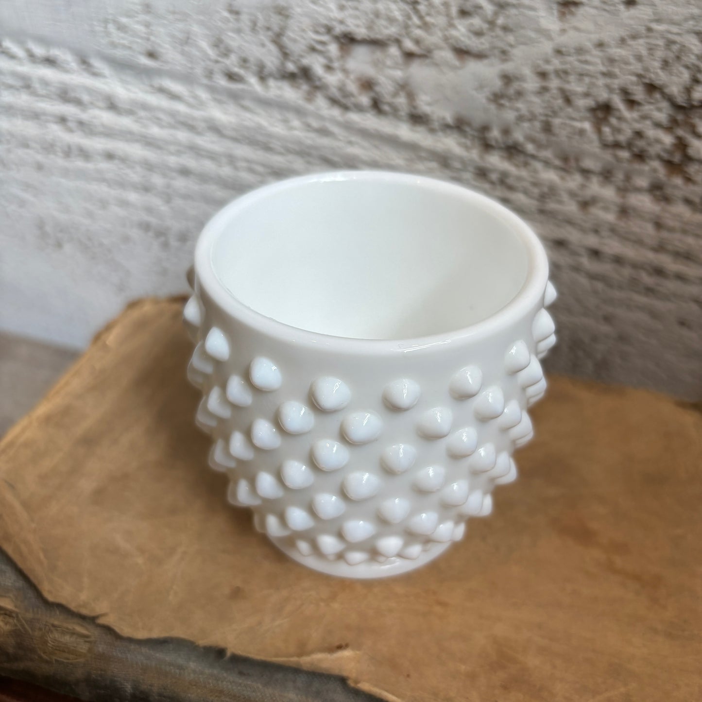 Vintage Hobnail Milk Glass Cup