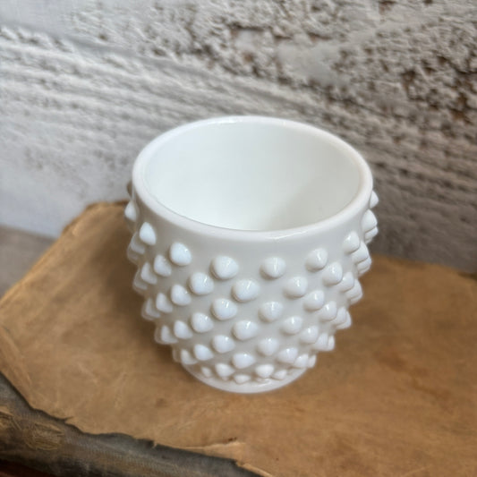 Vintage Hobnail Milk Glass Cup