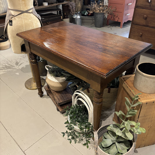 Vintage Wooden Table w/Two Drawers