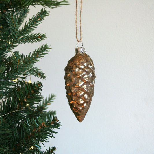 Mercury Glass Pinecone Ornament