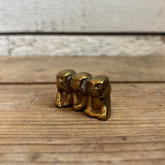 Vintage Brass 3 Wise Monkeys - See, Speak, Hear No Evil
