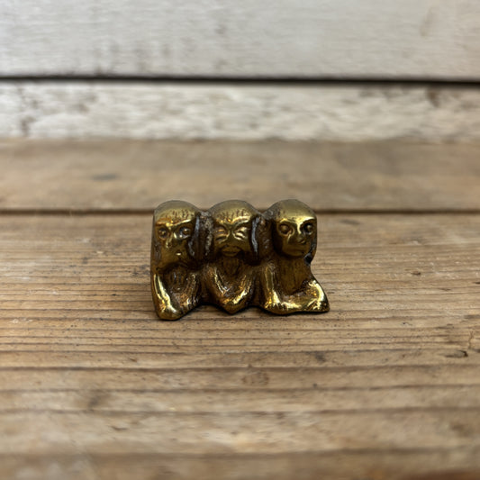 Vintage Brass 3 Wise Monkeys - See, Speak, Hear No Evil