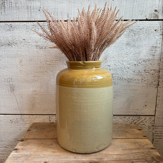 Vintage Stoneware Mustard Crock - LG