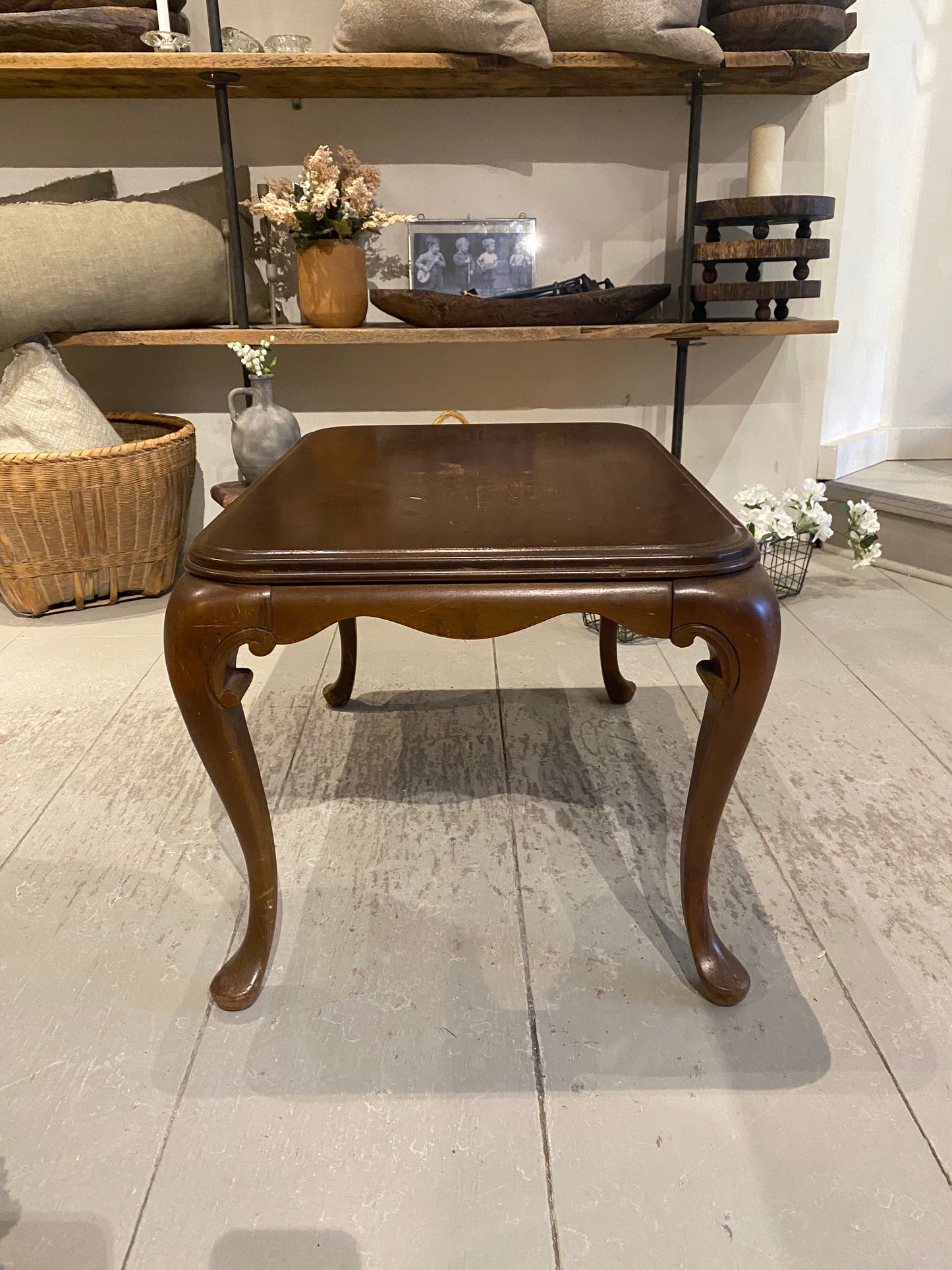 Vintage Small Wood Table - Dark
