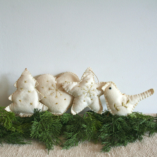 Plush Ornament Gold Embroidery