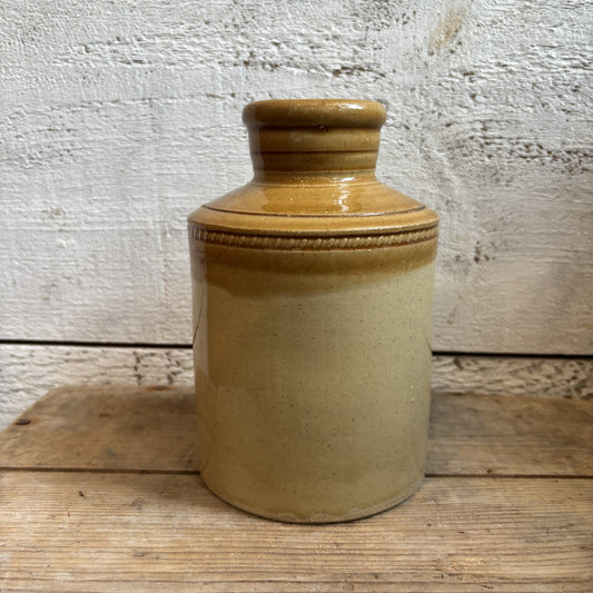 Vintage Two-Toned Stoneware Crock - Mustard