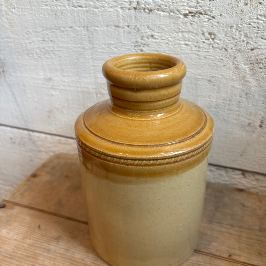 Vintage Two-Toned Stoneware Crock - Mustard
