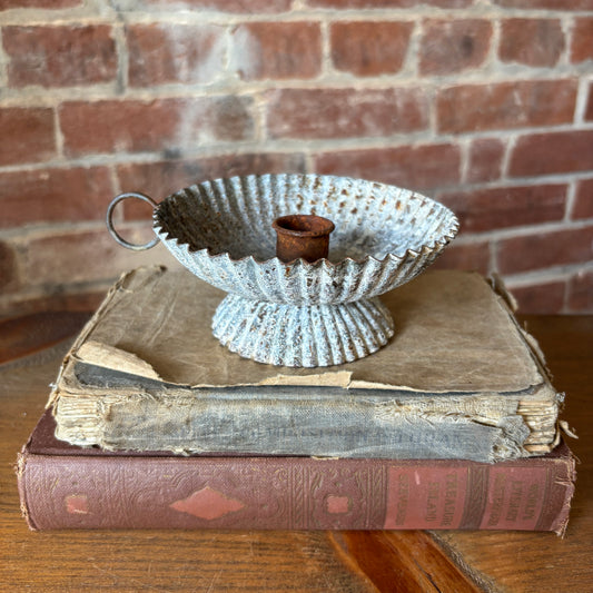 Antique Iron Candle Holder - Fluted