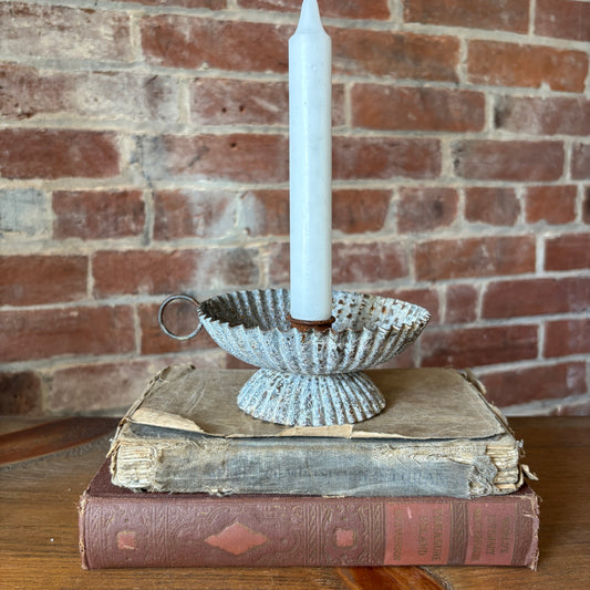 Antique Iron Candle Holder - Fluted
