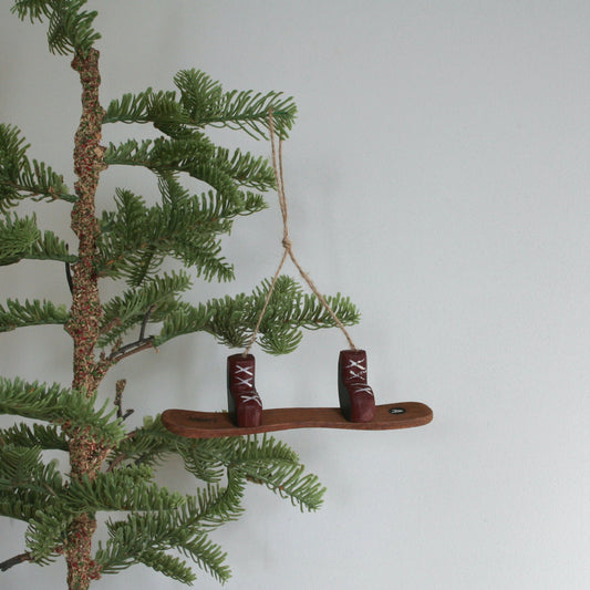 Wood Snowboard Ornament