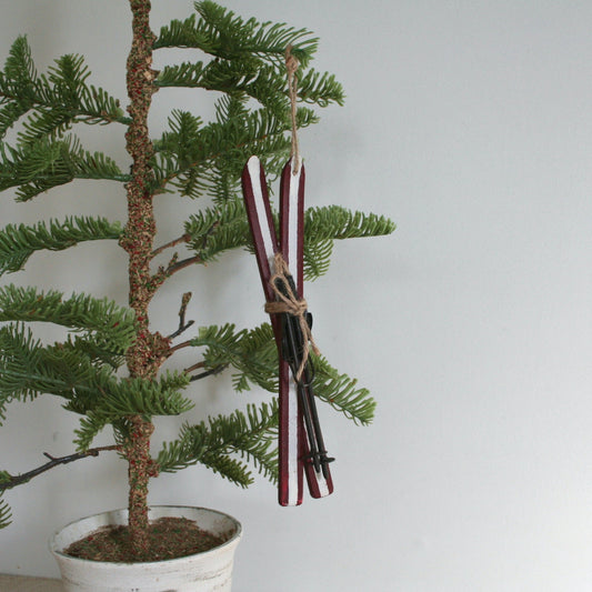 Wood Ski Ornament
