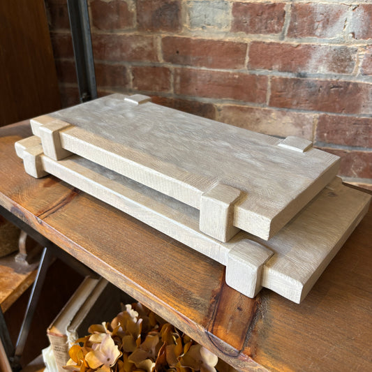 Bleached Drift Pedestal Tray