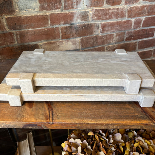 Bleached Drift Pedestal Tray
