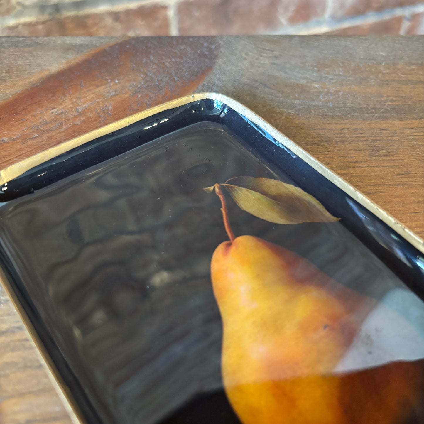 Pear Still Life Enamelled Tray - Small