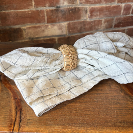 Linen Check Napkin - Grey