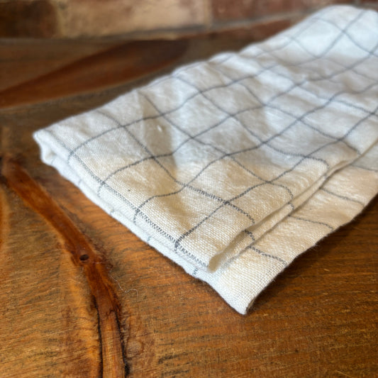 Linen Check Napkin - Grey