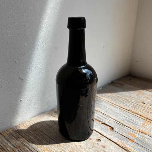 Vintage Dark Brown Glass Bottle