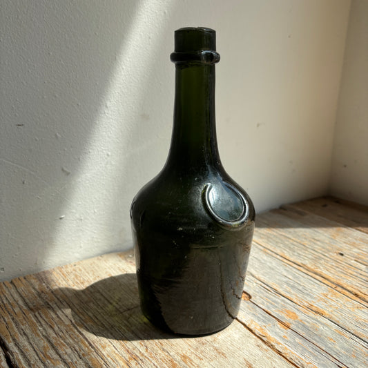 Antique Green Glass Benedictine Liquor Bottle