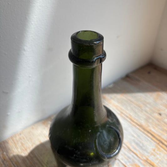 Antique Green Glass Benedictine Liquor Bottle