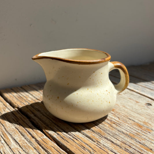 Vintage Ceramic Creamer - Cream w/Brown Speckles