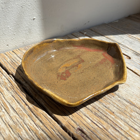 Vintage Pottery Tray - Brown/Rust