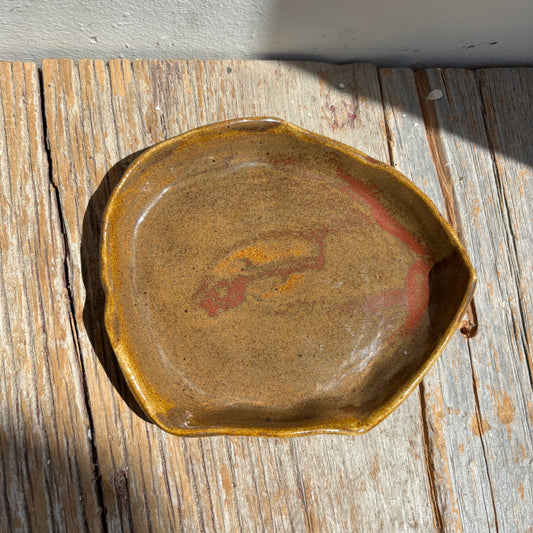 Vintage Pottery Tray - Brown/Rust