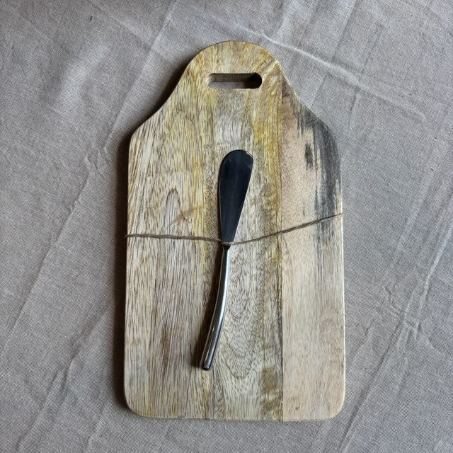 Mango Wood Cheese Board w/ Knife
