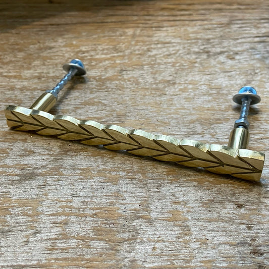 Pull: Brass Handle - Leaf Design