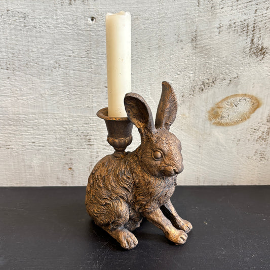 Gold Rabbit Taper Candle Holder