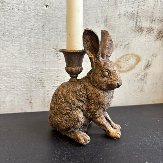 Gold Rabbit Taper Candle Holder