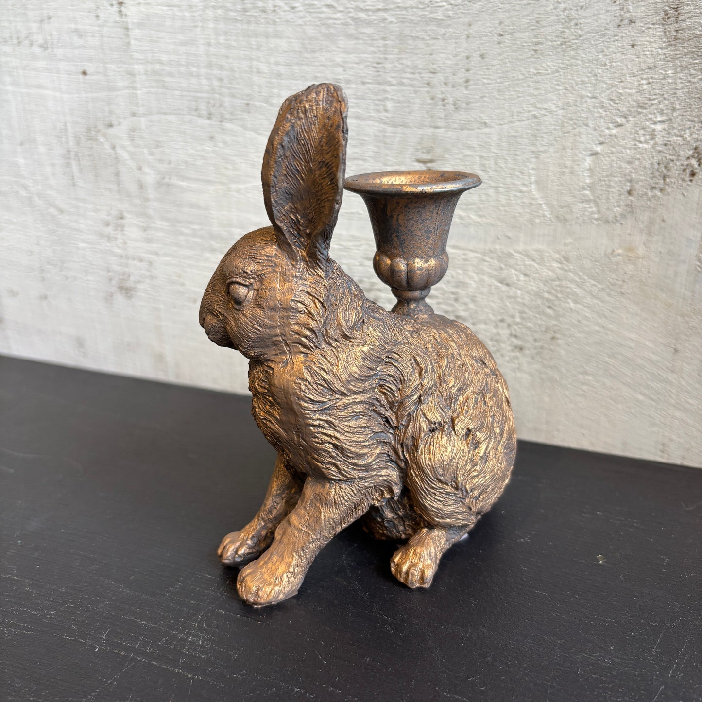 Gold Rabbit Taper Candle Holder