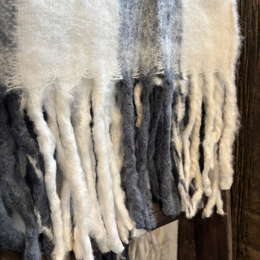 Woven Plaid Throw w/ Fringe