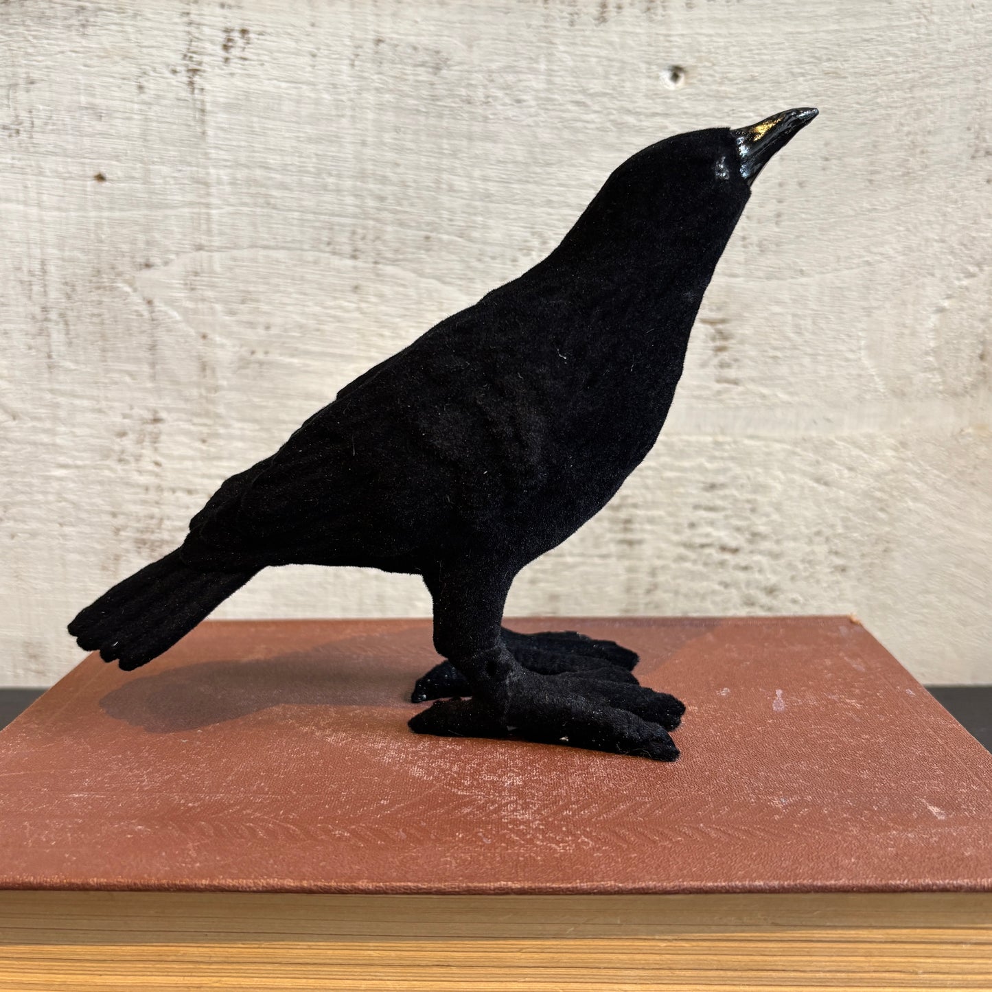 Flocked Resin Crow - Black