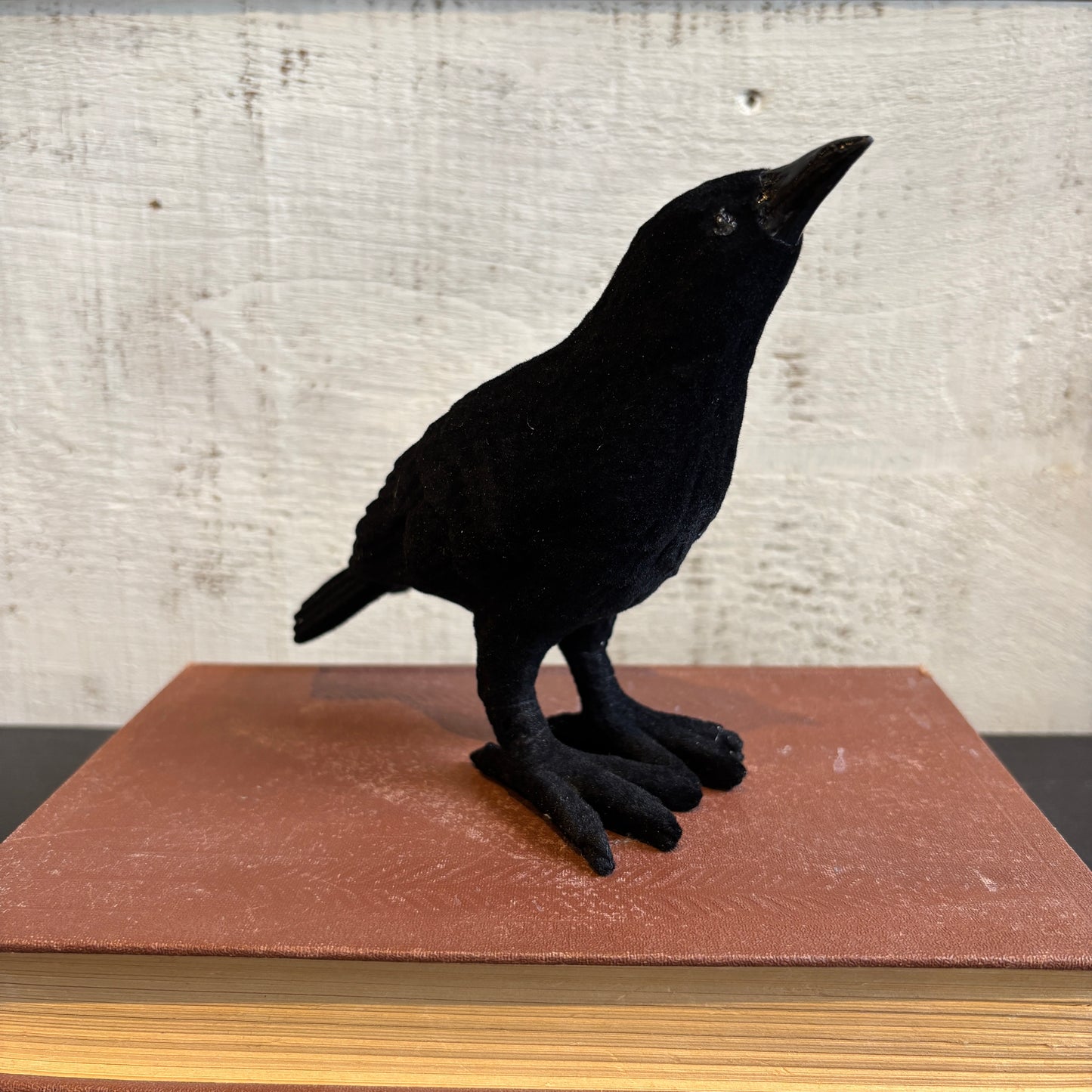 Flocked Resin Crow - Black