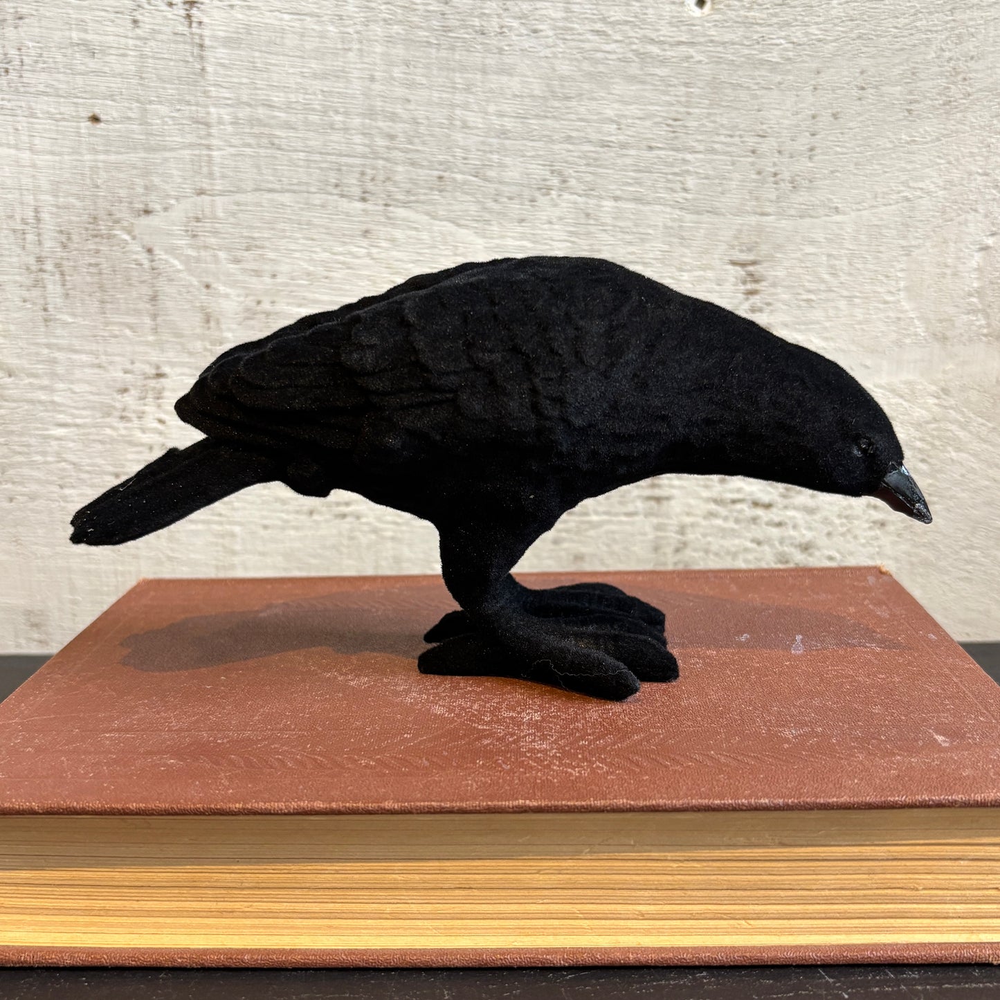 Flocked Resin Crow - Black