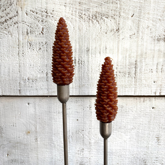 5.75" Pinecone Taper Candles - Set of 2