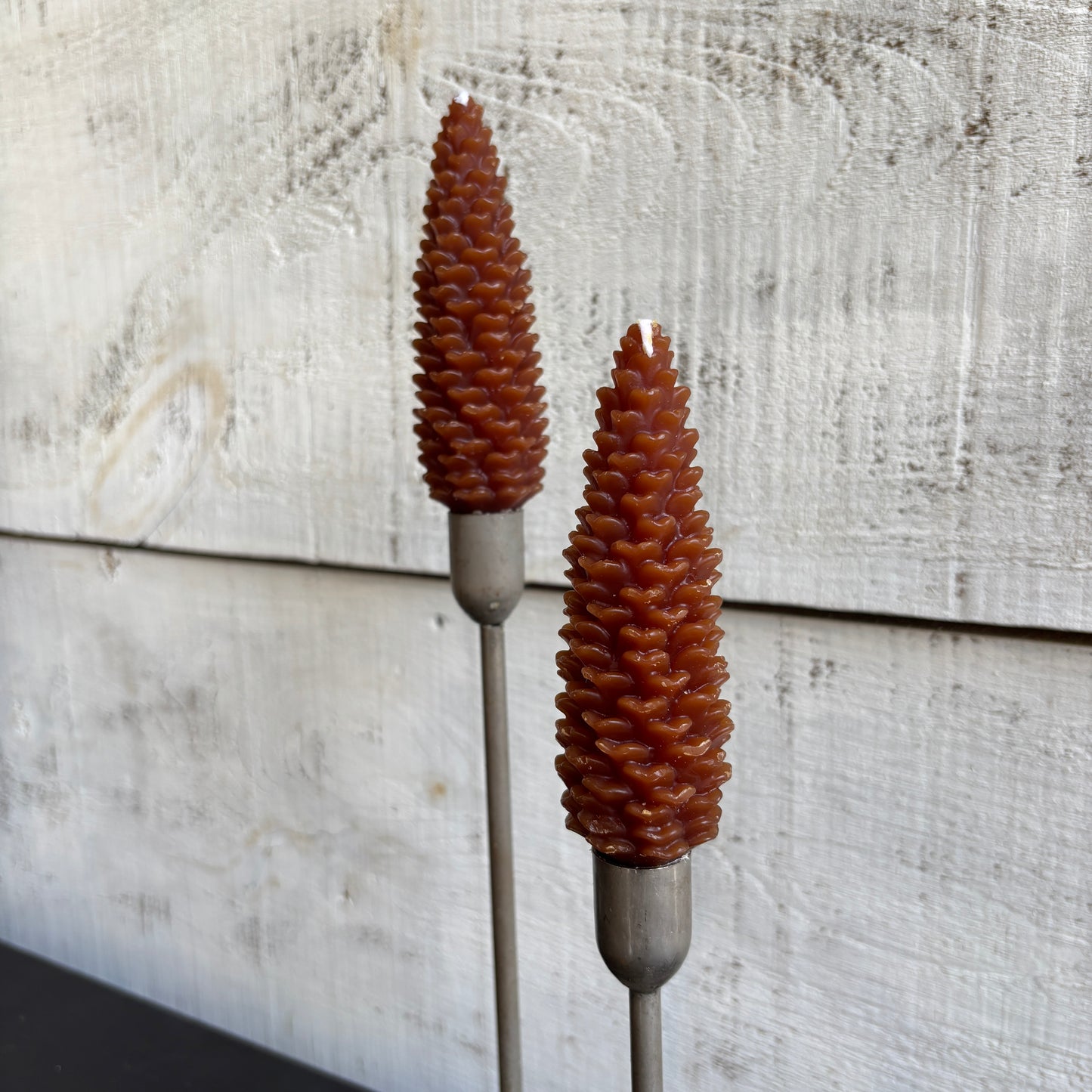 5.75" Pinecone Taper Candles - Set of 2