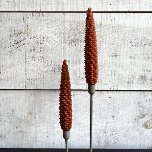 10" Pinecone Taper Candles - Set of 2