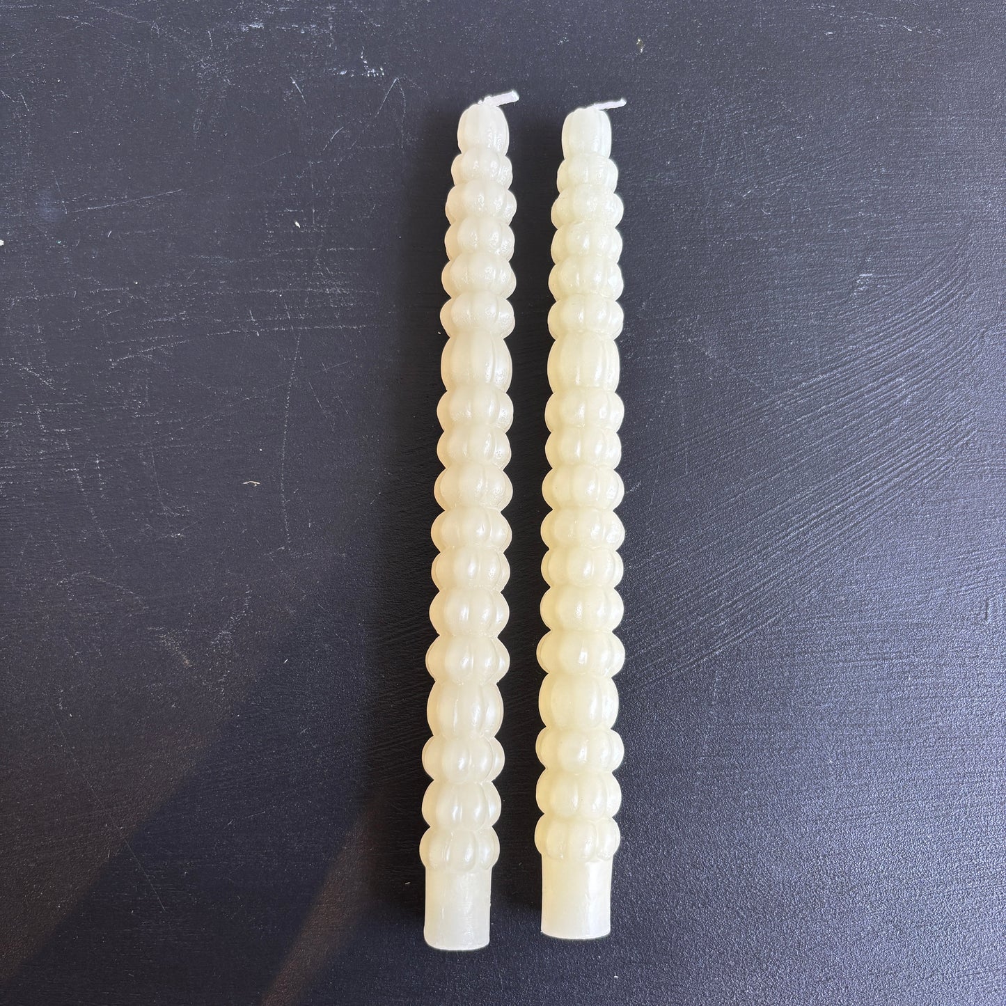 Stacked Pumpkin Taper Candle - Set of 2