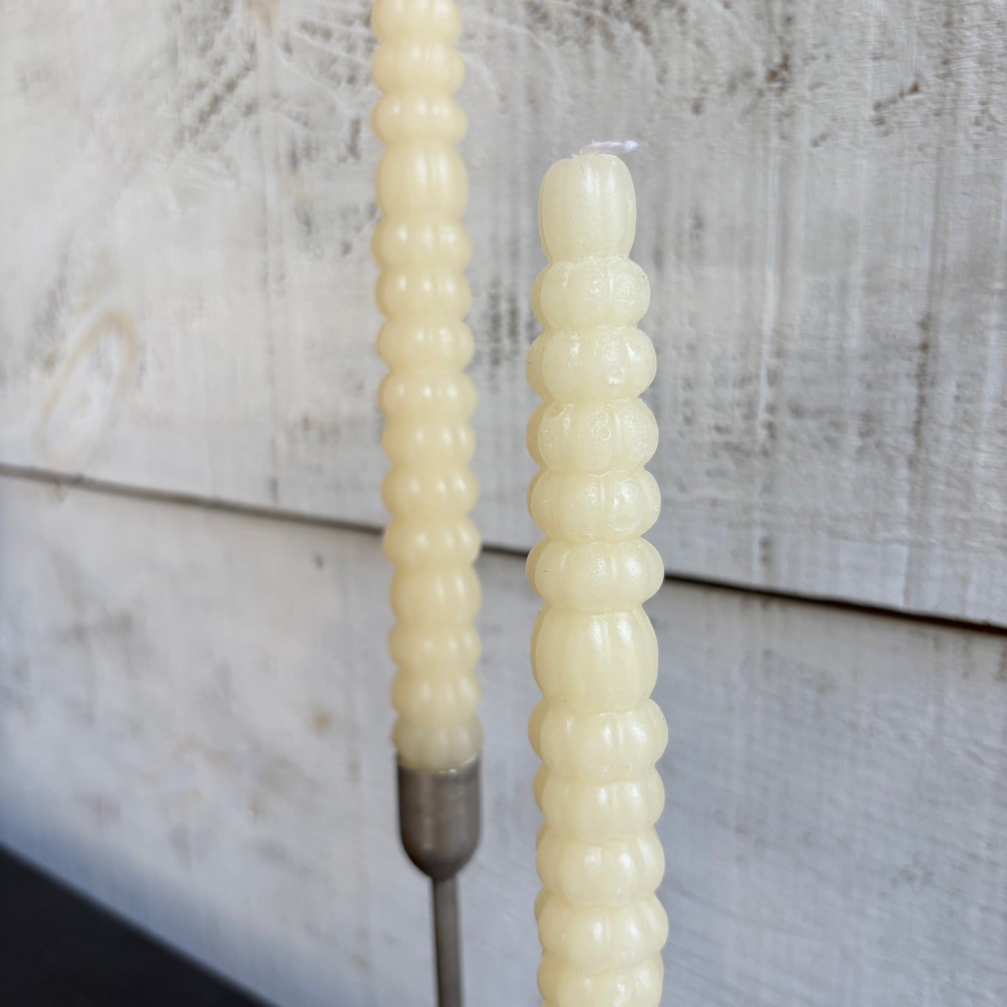 Stacked Pumpkin Taper Candle - Set of 2