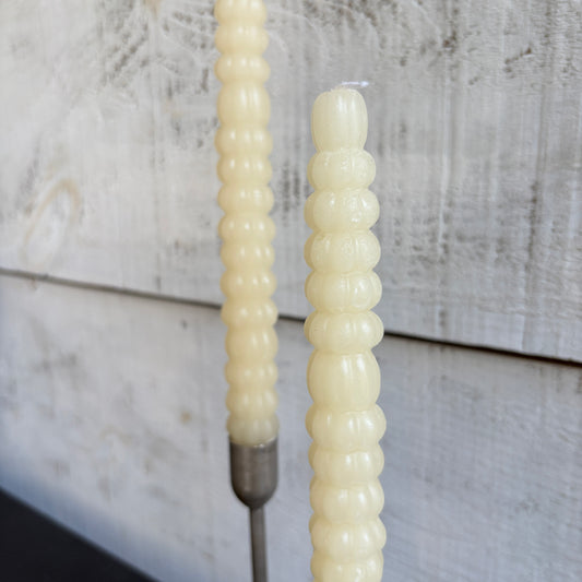 Stacked Pumpkin Taper Candle - Set of 2