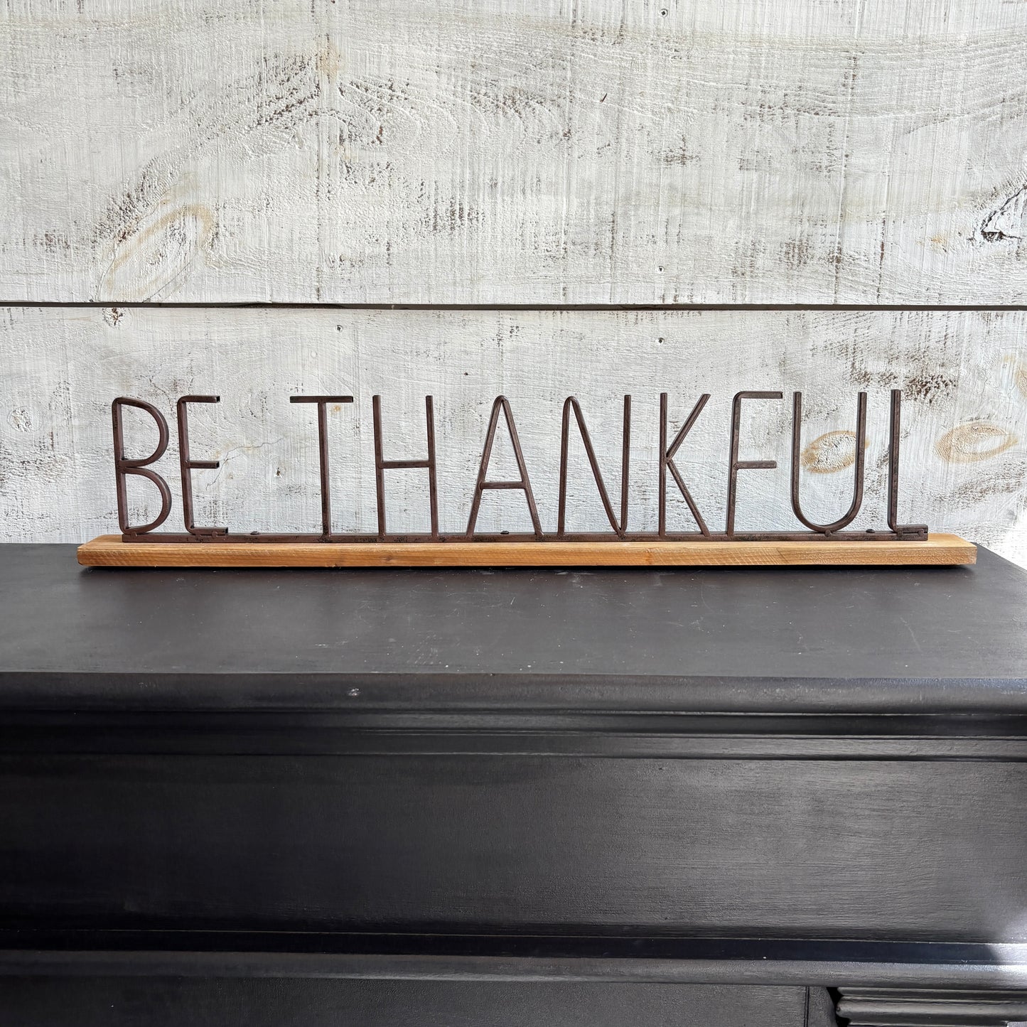 Metal & Wood Mantel Sign